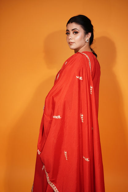 Red Kurti Palazzo with Dupatta