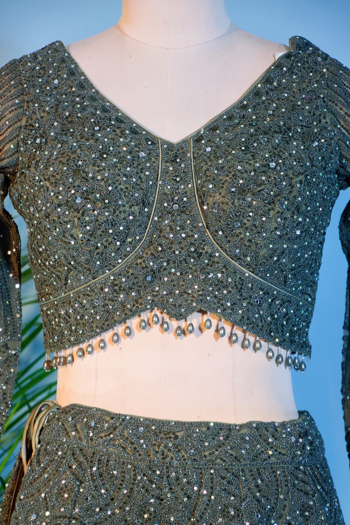 Mehndi Green Bridal Lehenga