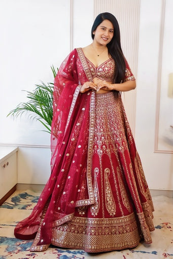 Maroon Bridal Lehenga