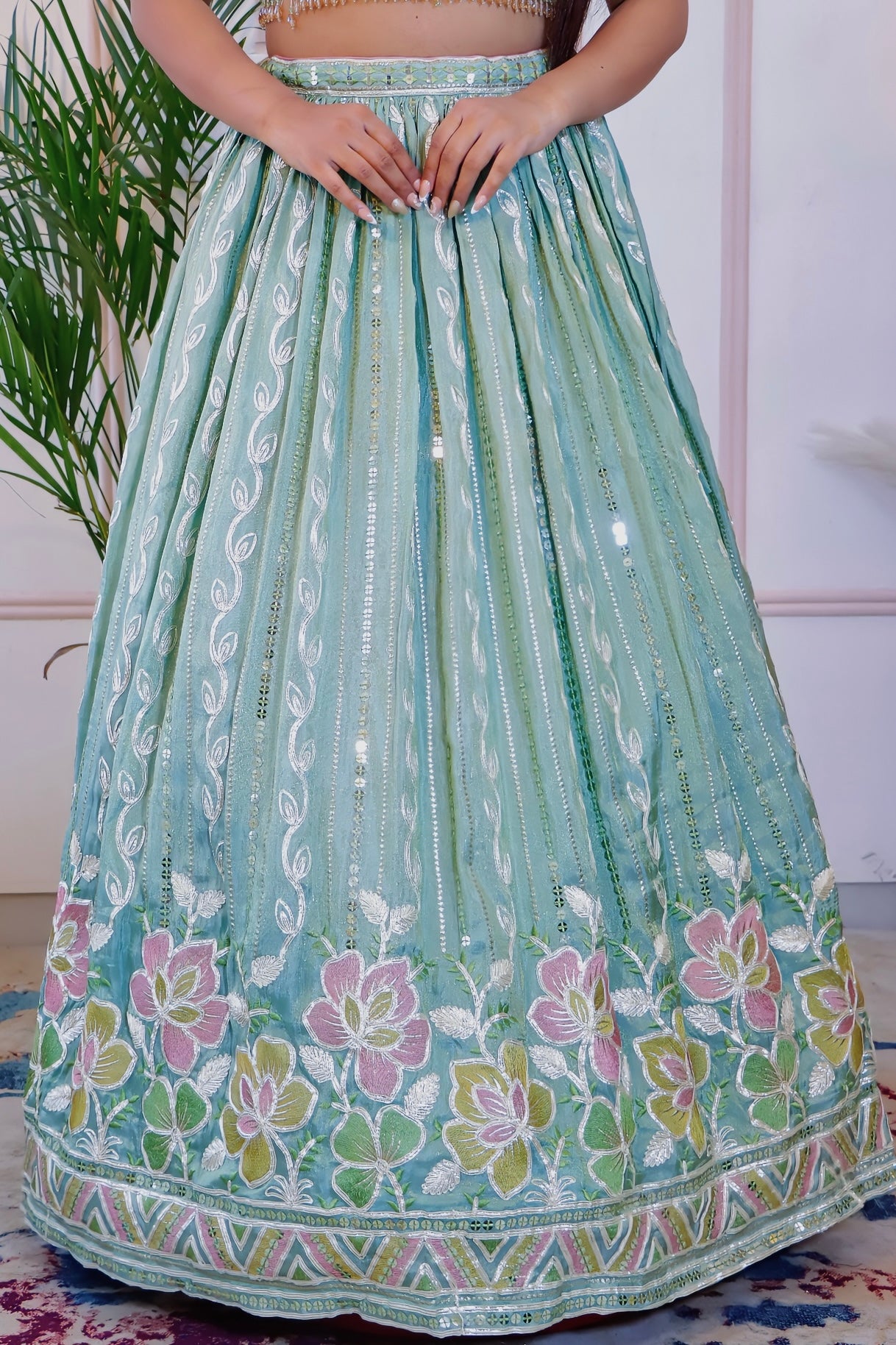 Sea Green Chinnon Silk