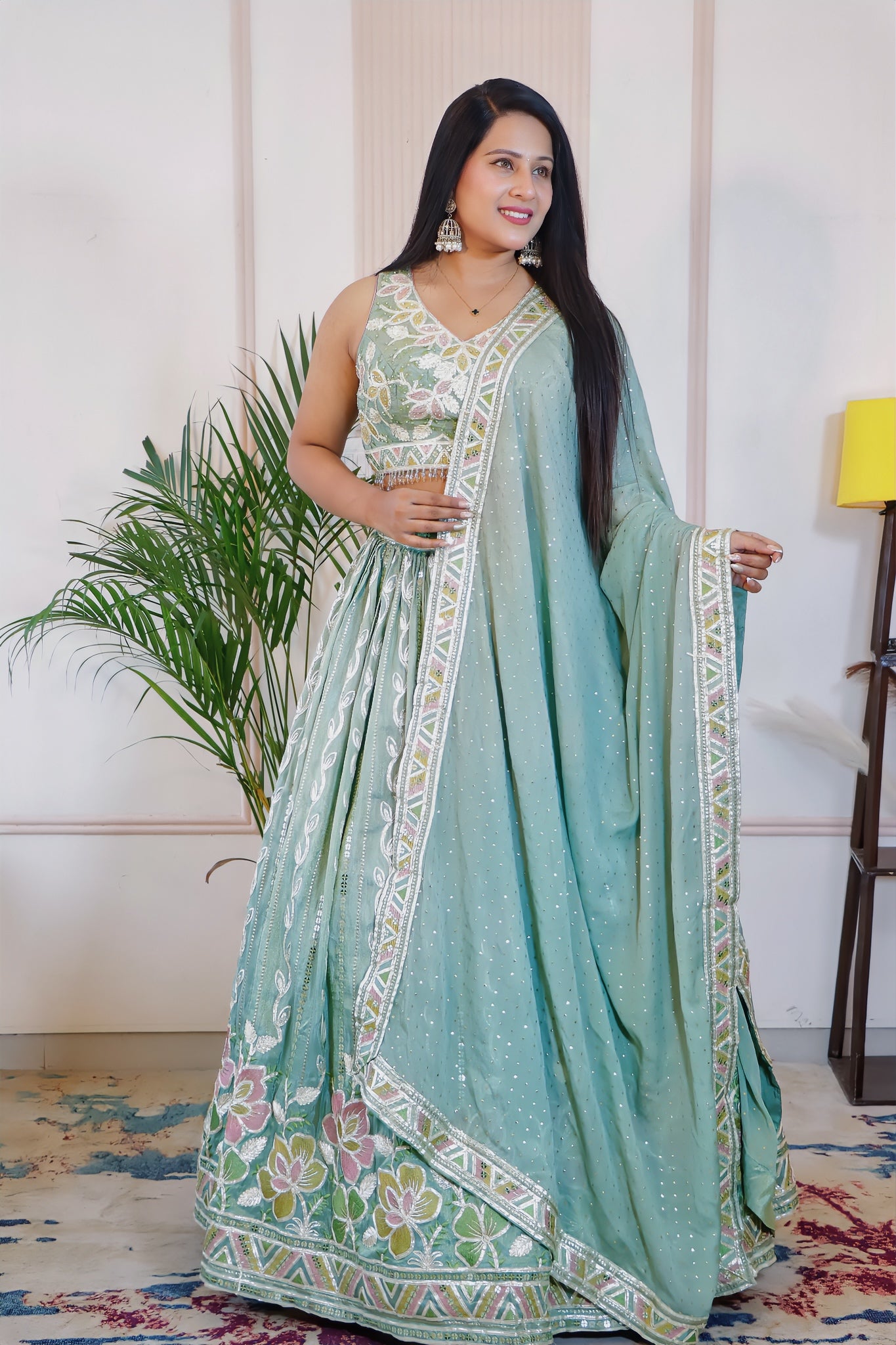 Sea Green Chinnon Silk