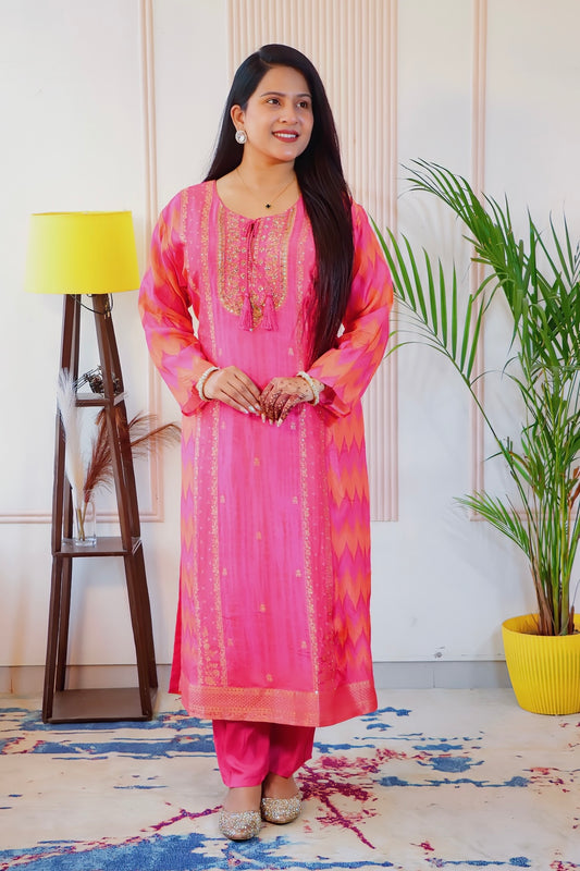 Long Kurti and Plazzo Set