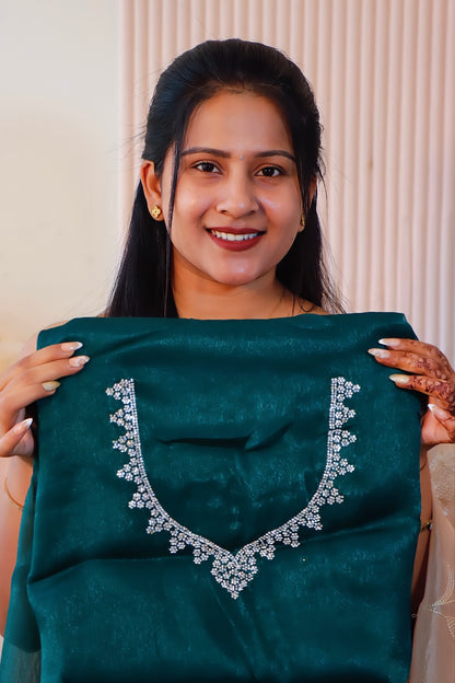 Olive Green Georgette Saree