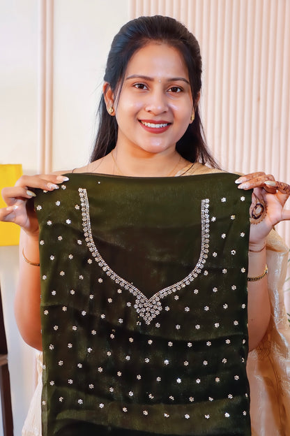 Olive Green Georgette Saree