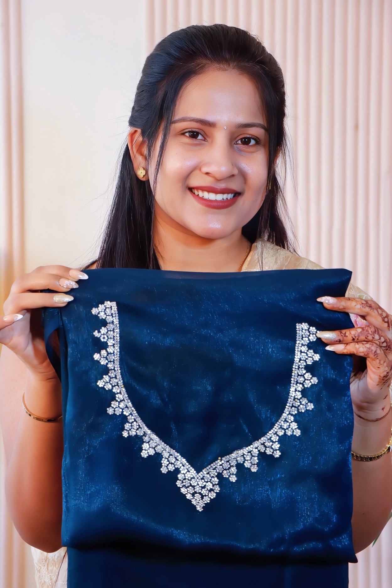 Navy Blue Georgette Saree