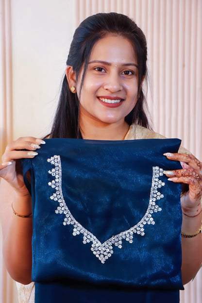Navy Blue Georgette Saree