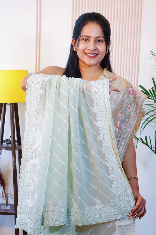 Elegant Tissue Georgette Saree