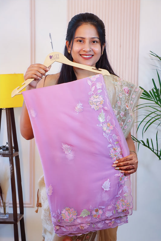 Elegant Lavender Crust Saree