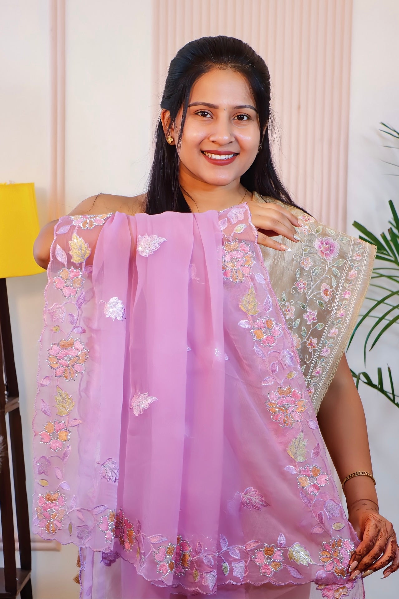 Elegant Lavender Crust Saree