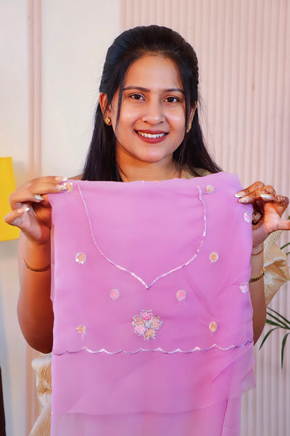 Elegant Lavender Crust Saree