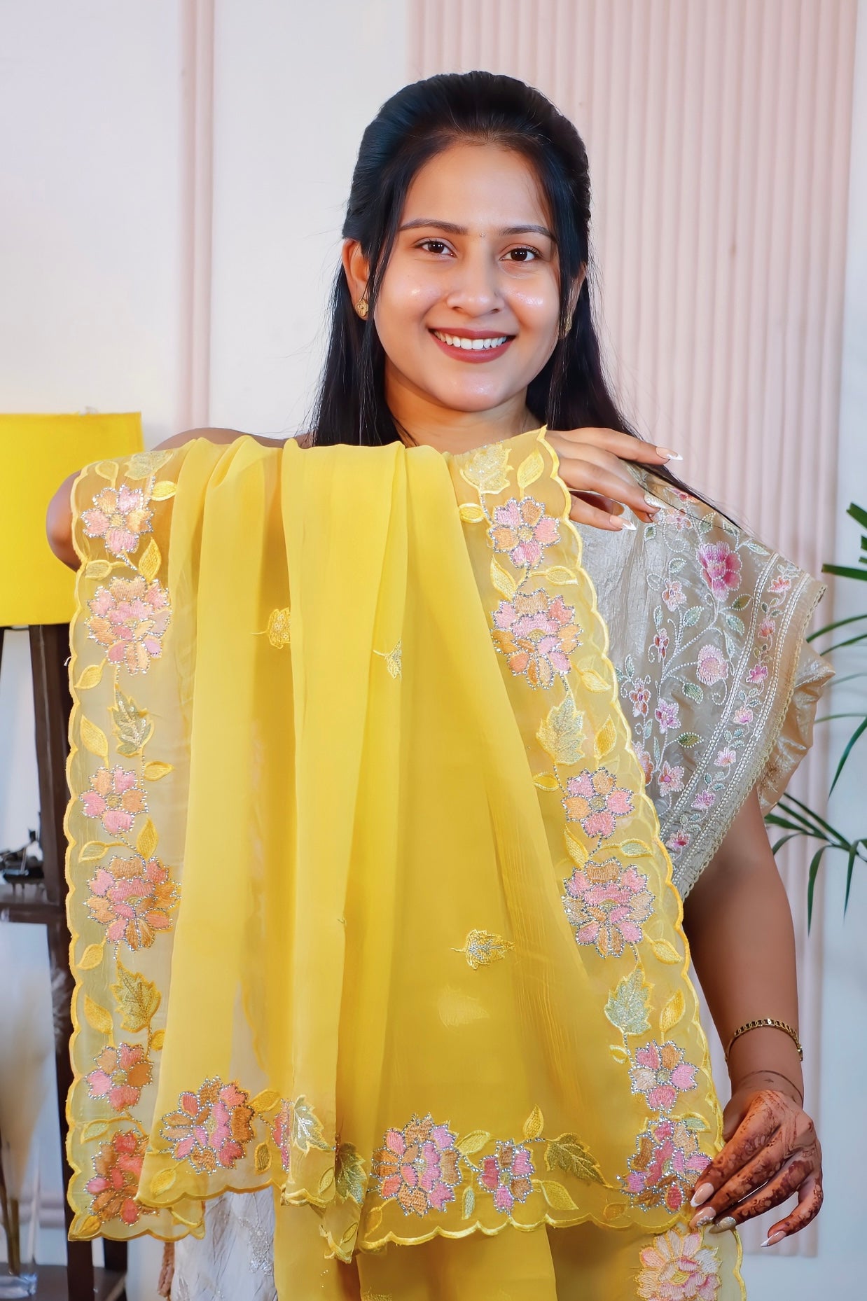 Elegant Yellow Crust Saree