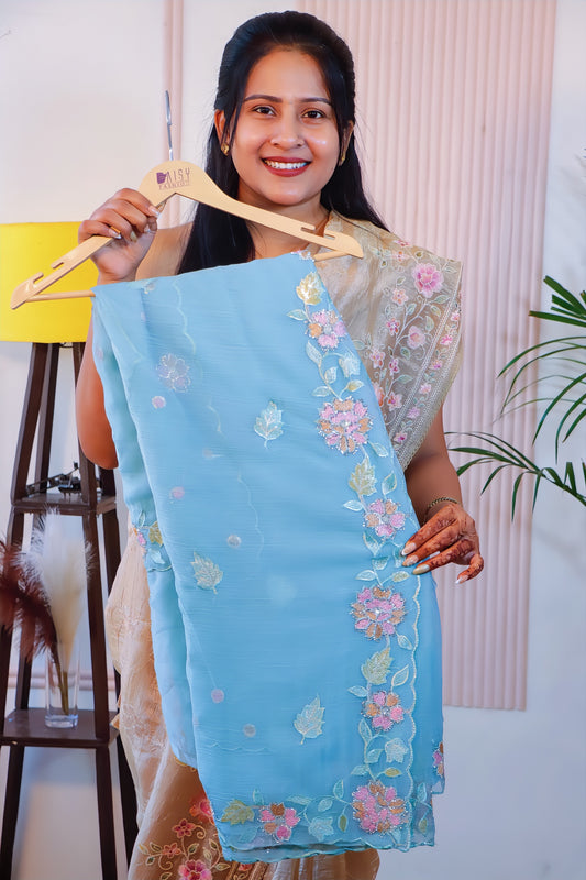 Elegant Firozi Crust Saree