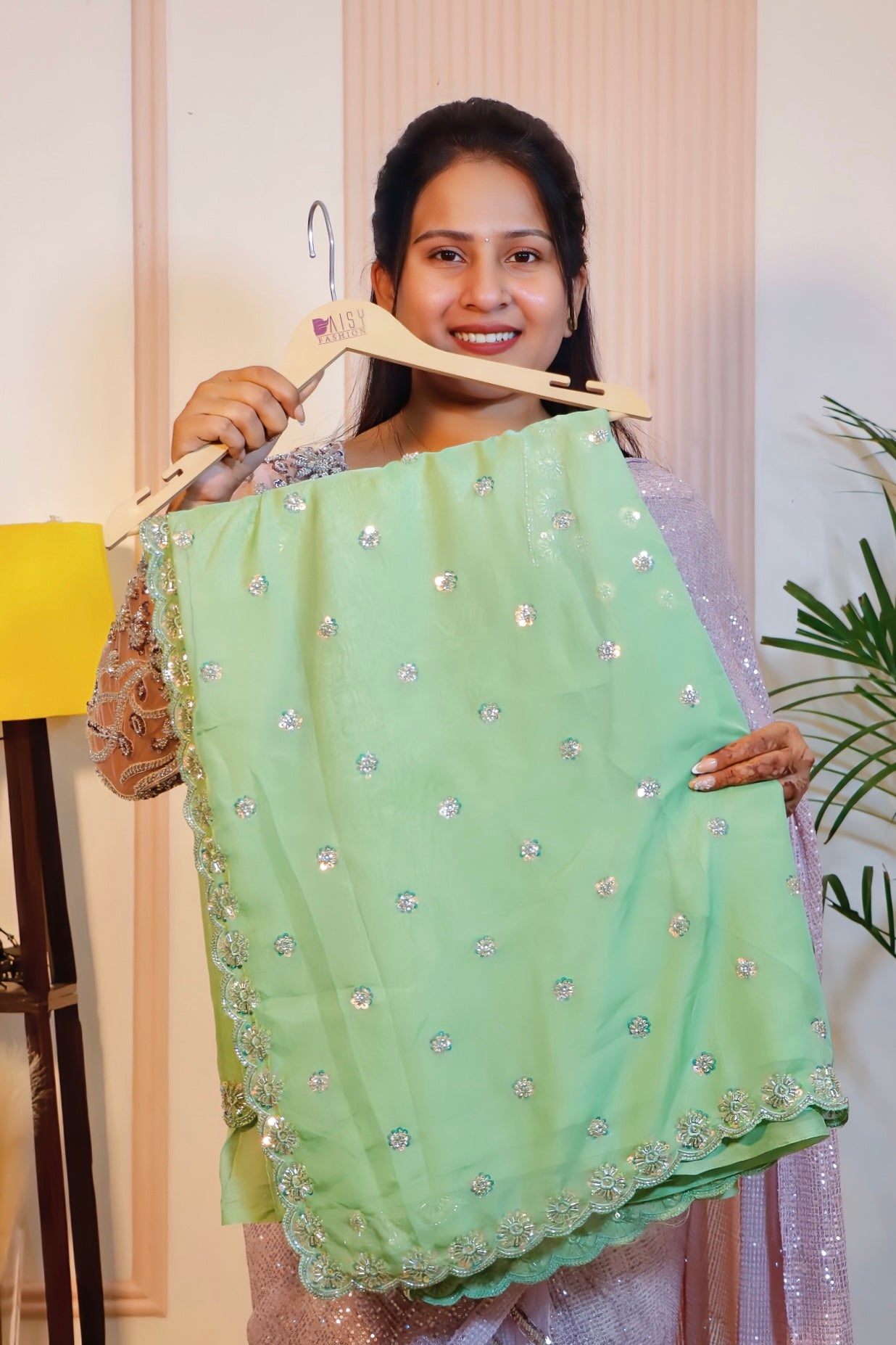 Elegant Pista Pure Silk Saree