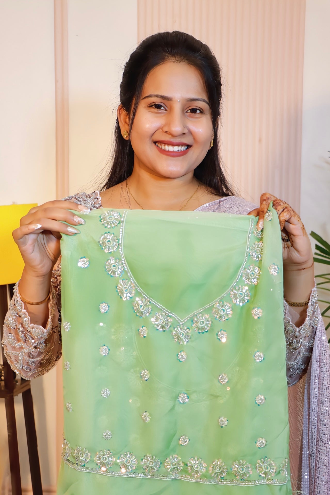 Elegant Pista Pure Silk Saree