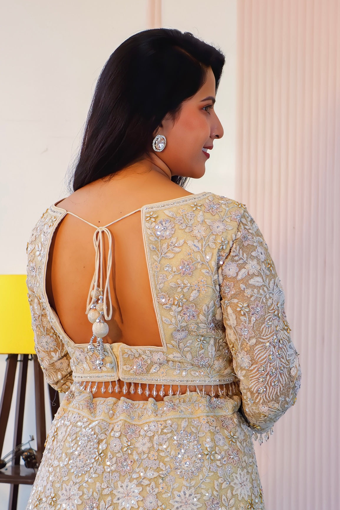 Pastel Pistachio Beige Lehenga Set