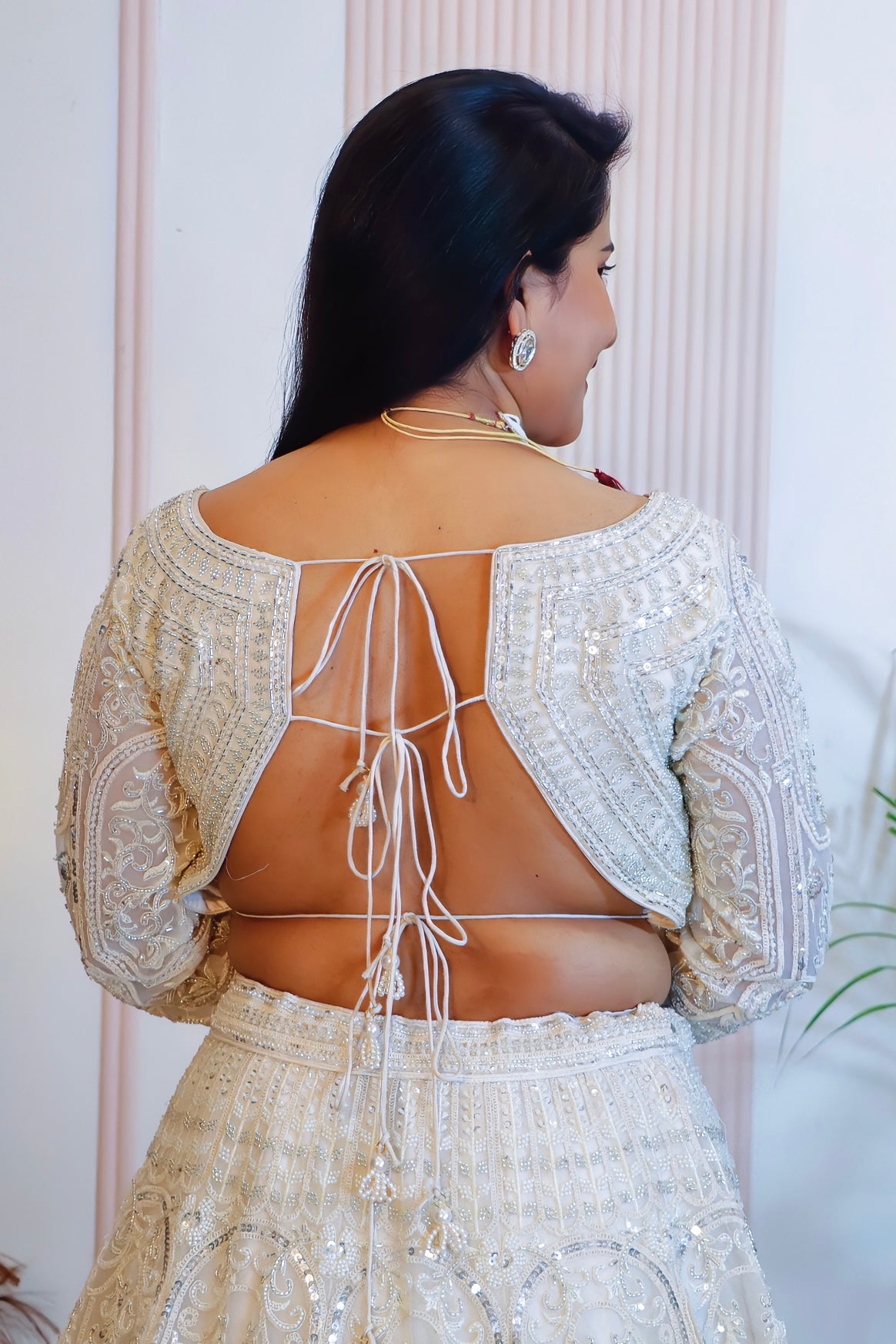 Ethereal Off-White Bridal Net Lehenga