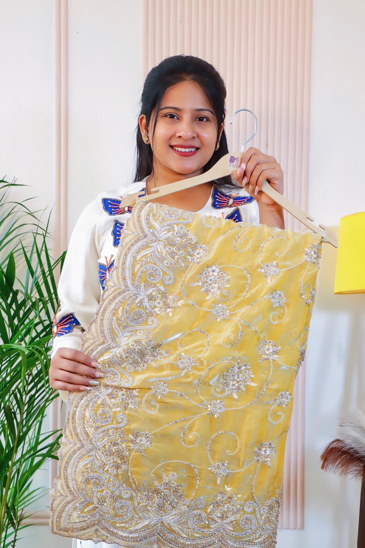 Mustard Satin Silk Saree