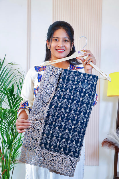 Royal Navy Blue Georgette Saree