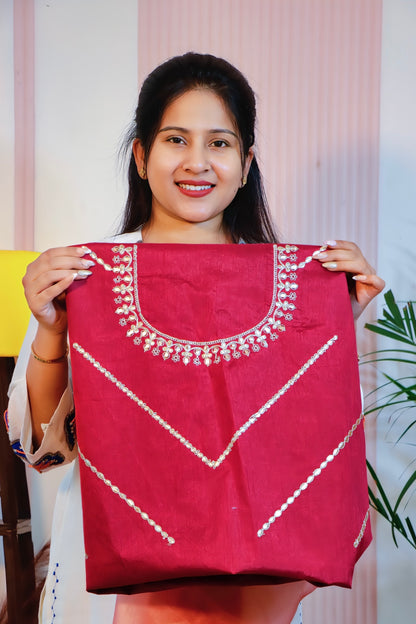 Peach Coral Shimmer Saree