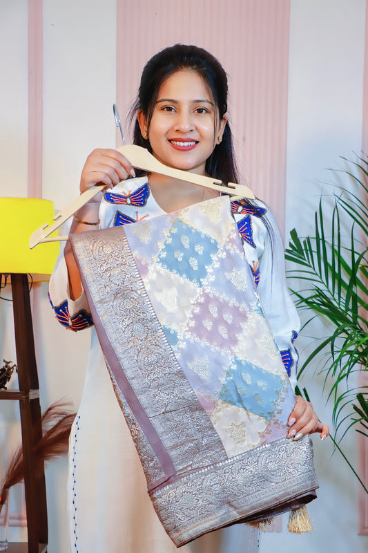 Elegant Multicolor Silk Printed Saree