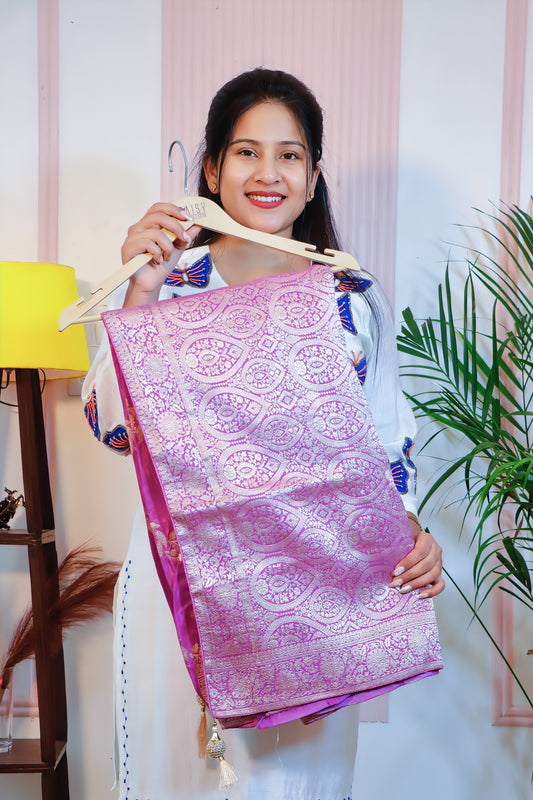 Royal Purple Banarasi Silk Saree