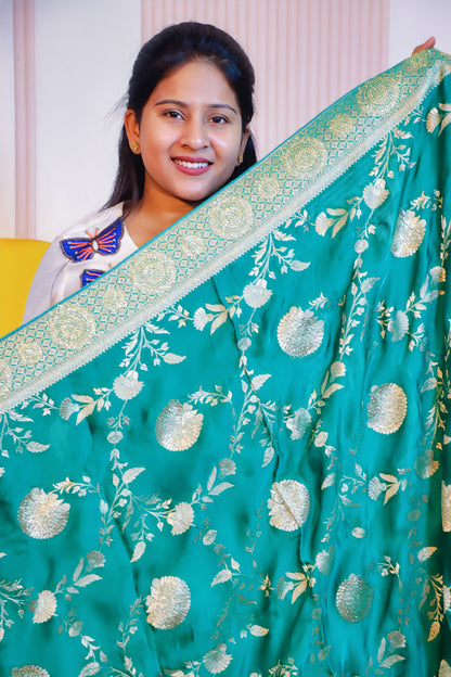 Elegant Green Banarasi Silk Saree