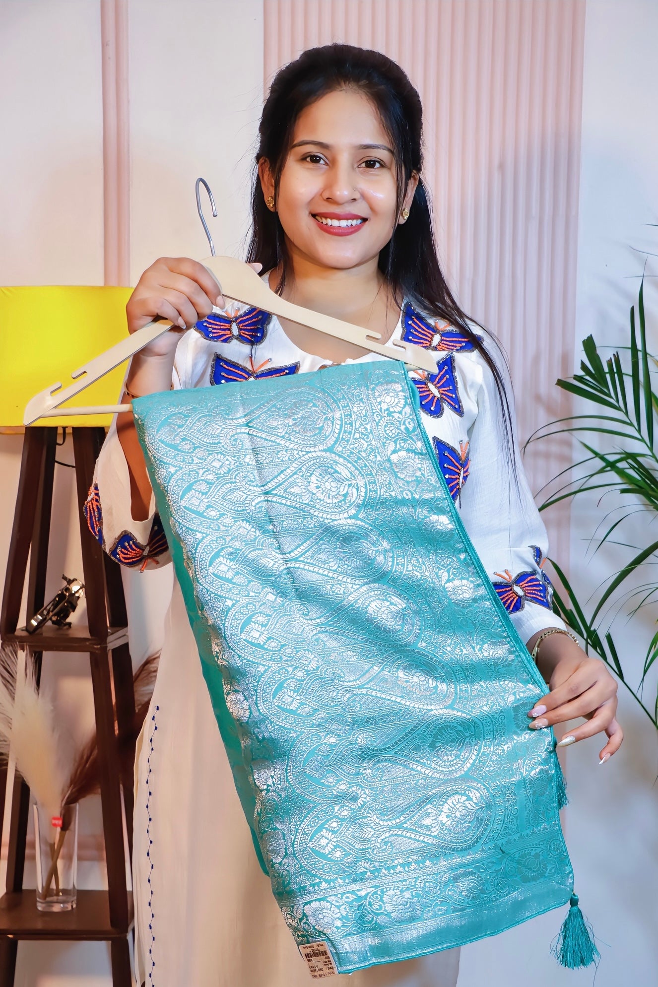 Aqua Blue Silk Saree