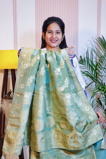 Elegant Pista Green Silk Saree