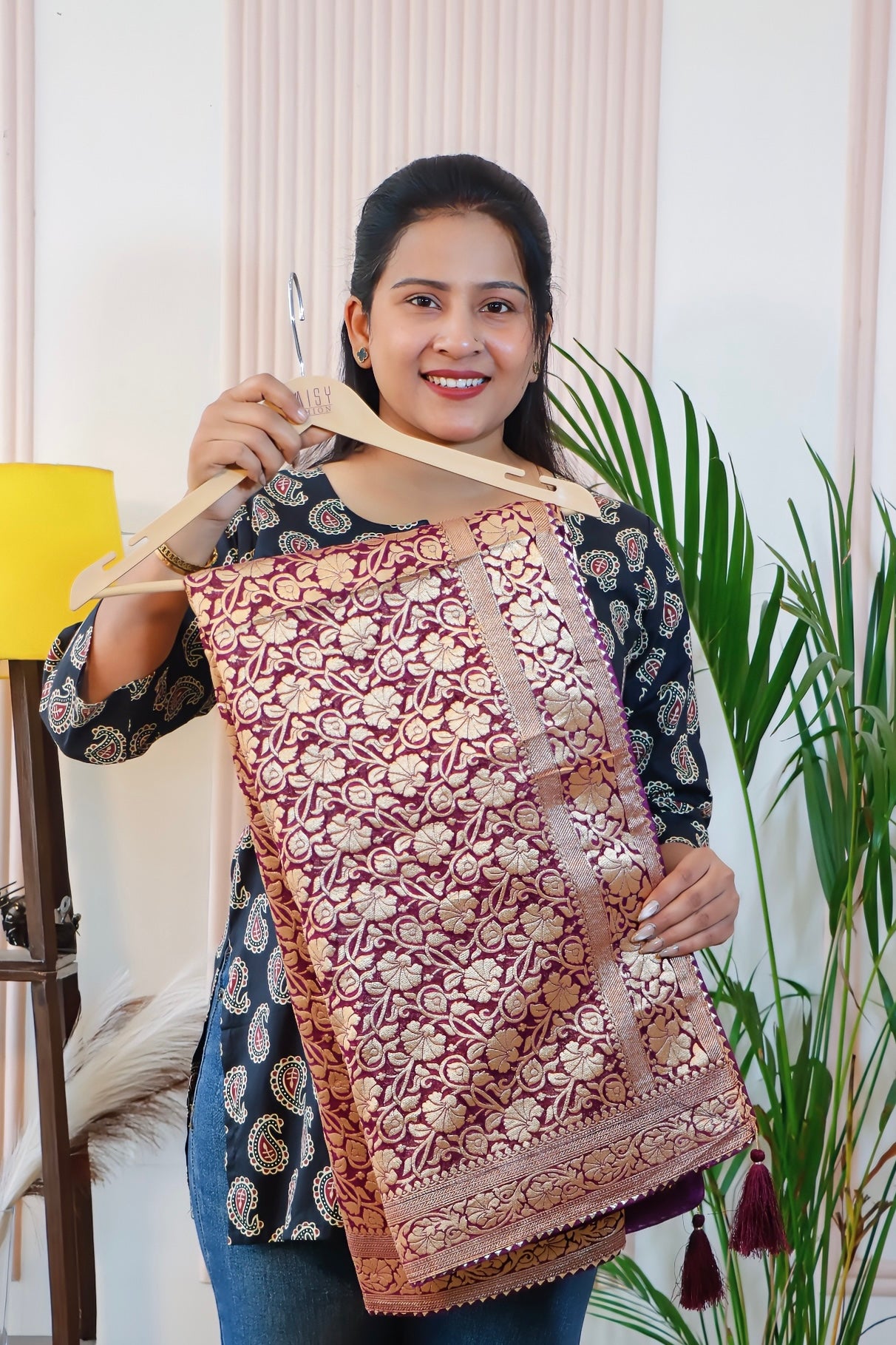 Wine Georgette Saree