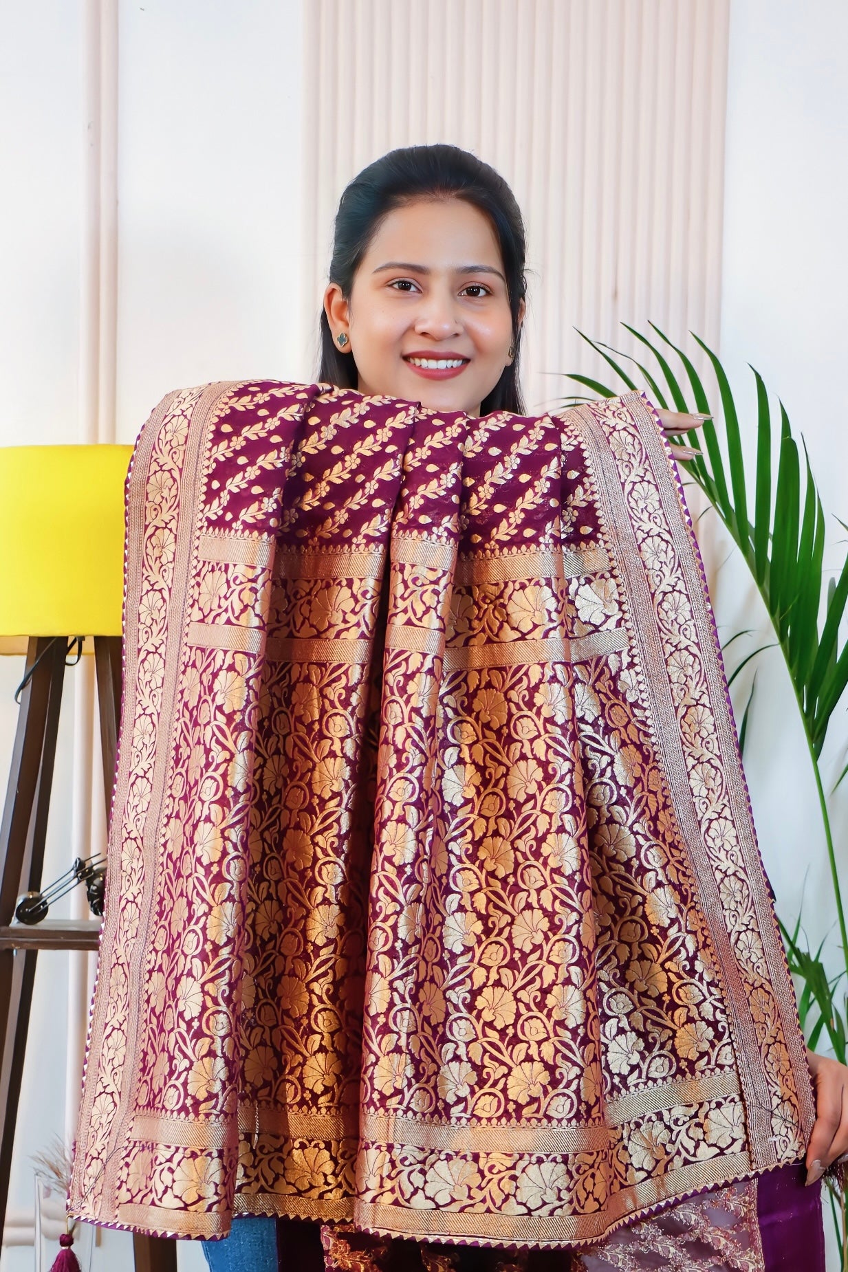 Wine Georgette Saree