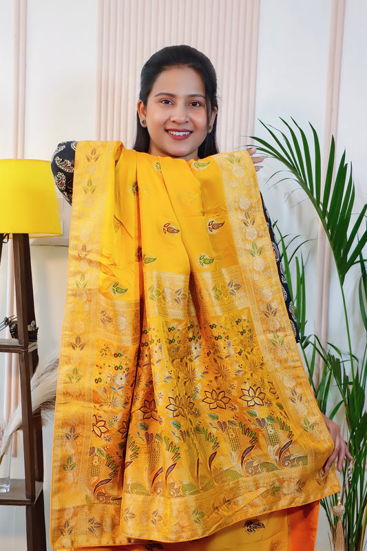 Elegant Yellow Silk Saree