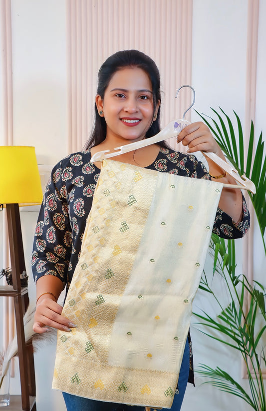 Off-White Elegance Silk Saree