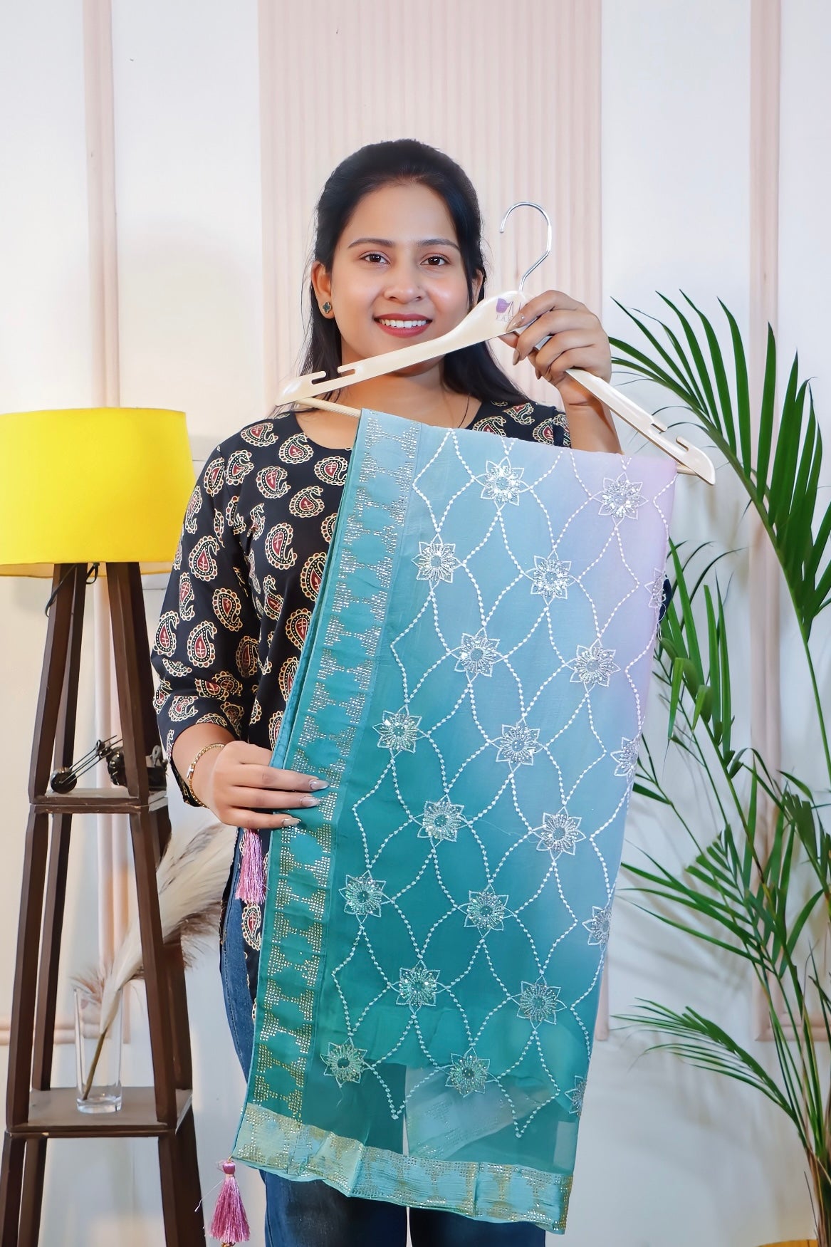 Radiant Multicolor Chiffon Saree