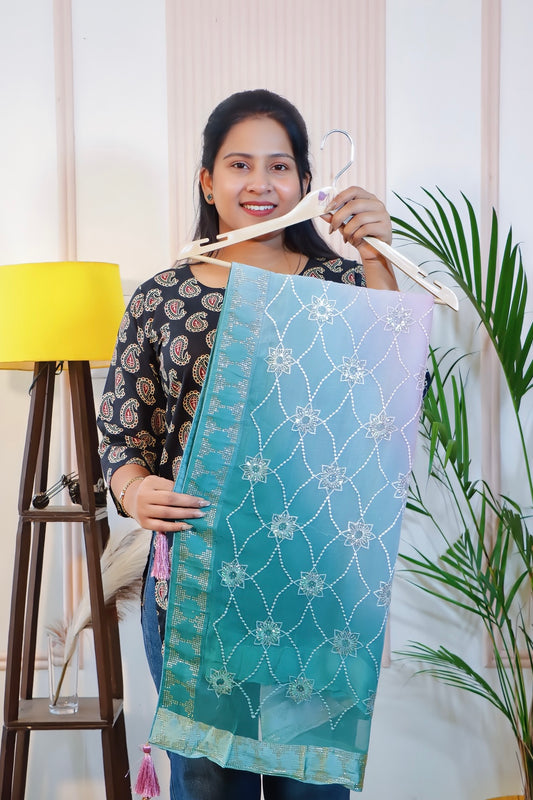 Radiant Multicolor Chiffon Saree