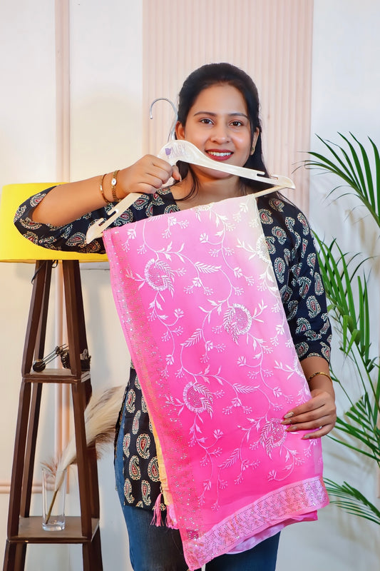 Radiant Multicolor Chiffon Saree