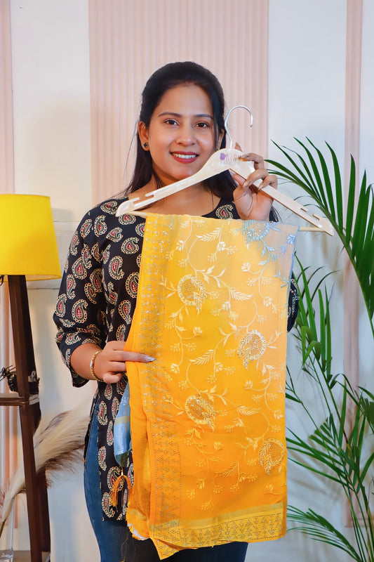 Unstitched Chiffon Saree