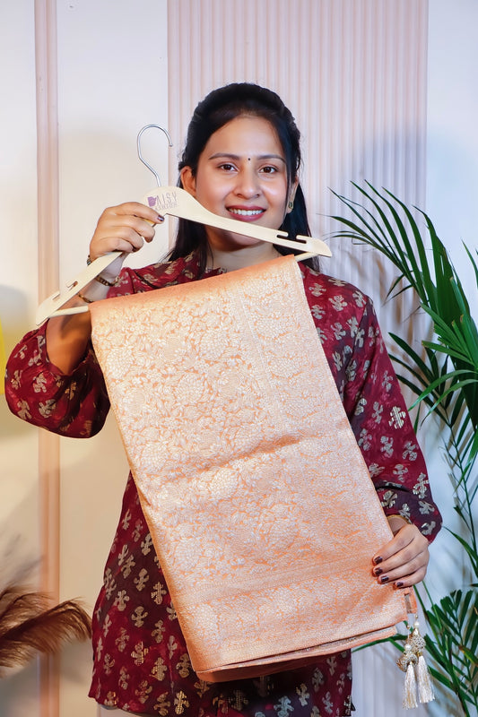 Burnt Orange Silk Saree
