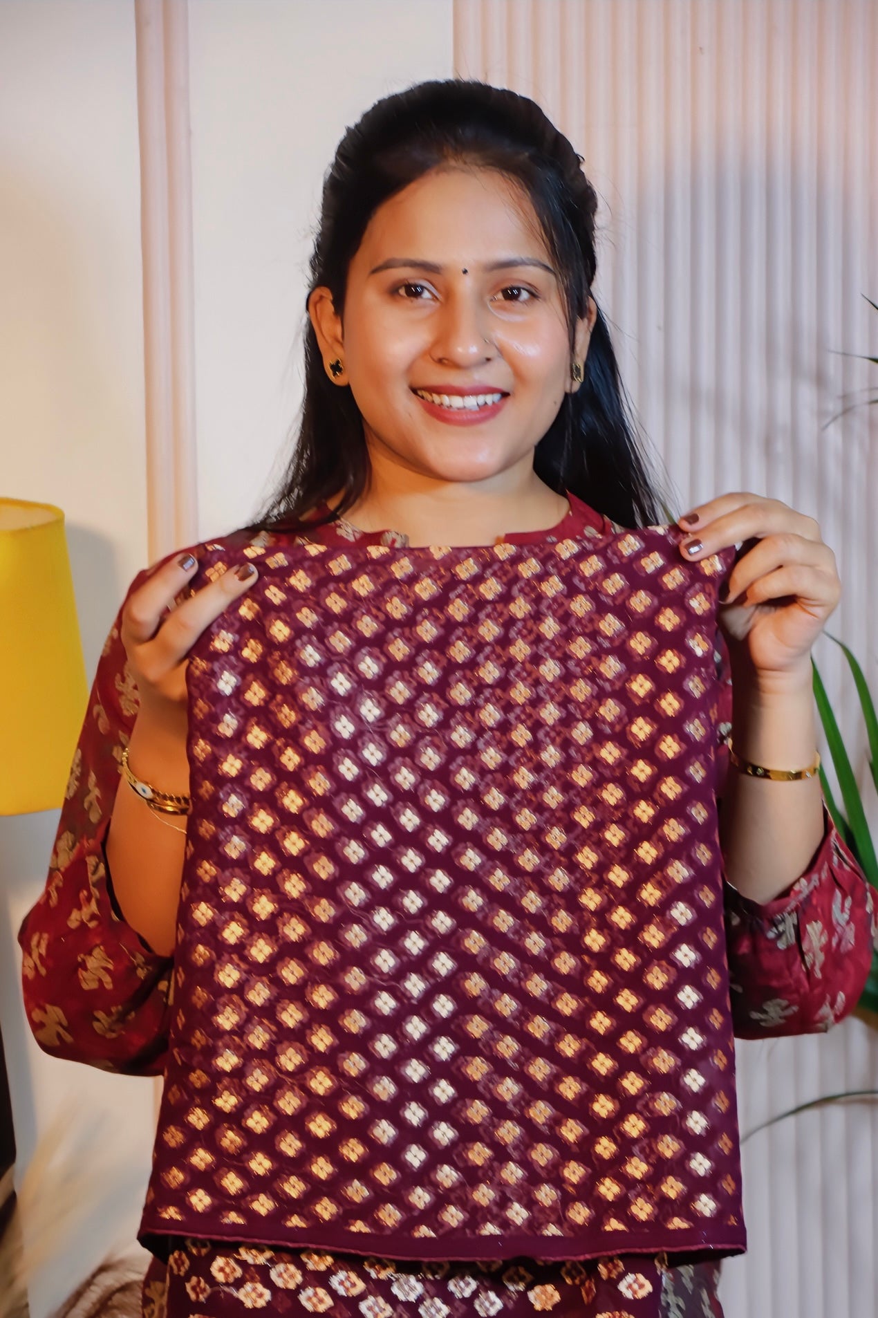 Maroon Georgette Saree