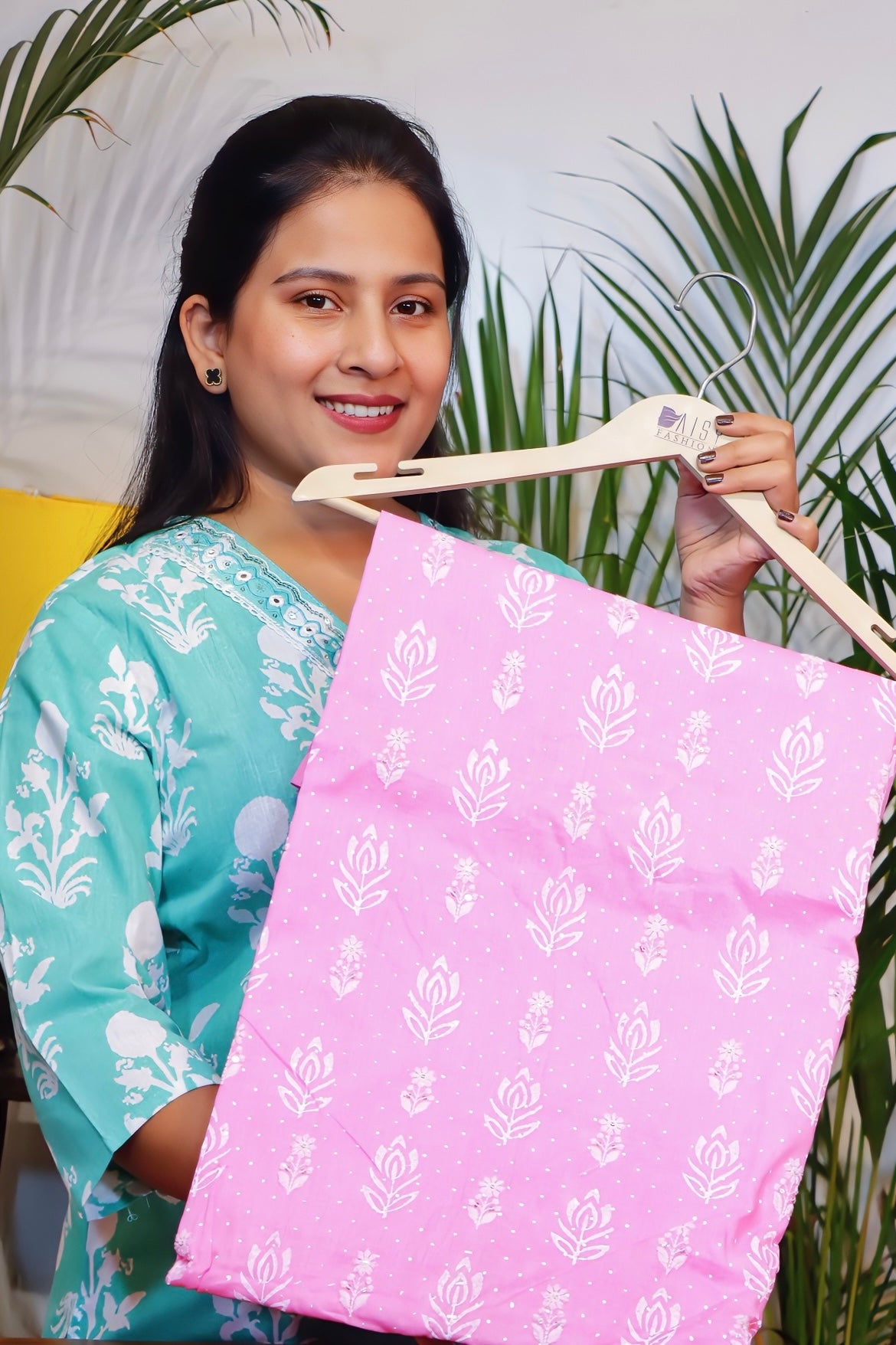 Blush Radiance Cotton Unstitched Suit set