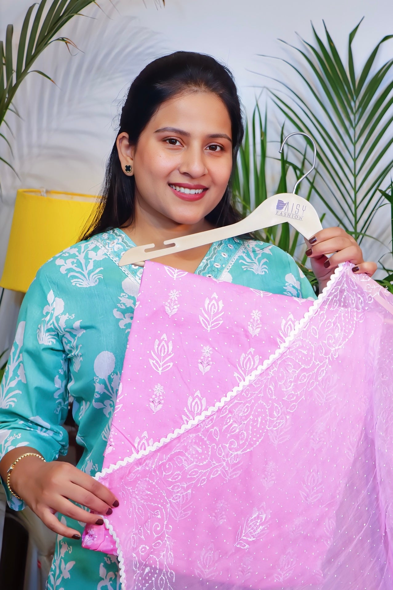 Blush Radiance Cotton Unstitched Suit set