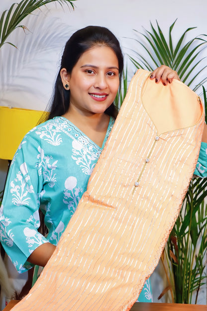 Peach Unstitched Suit Set