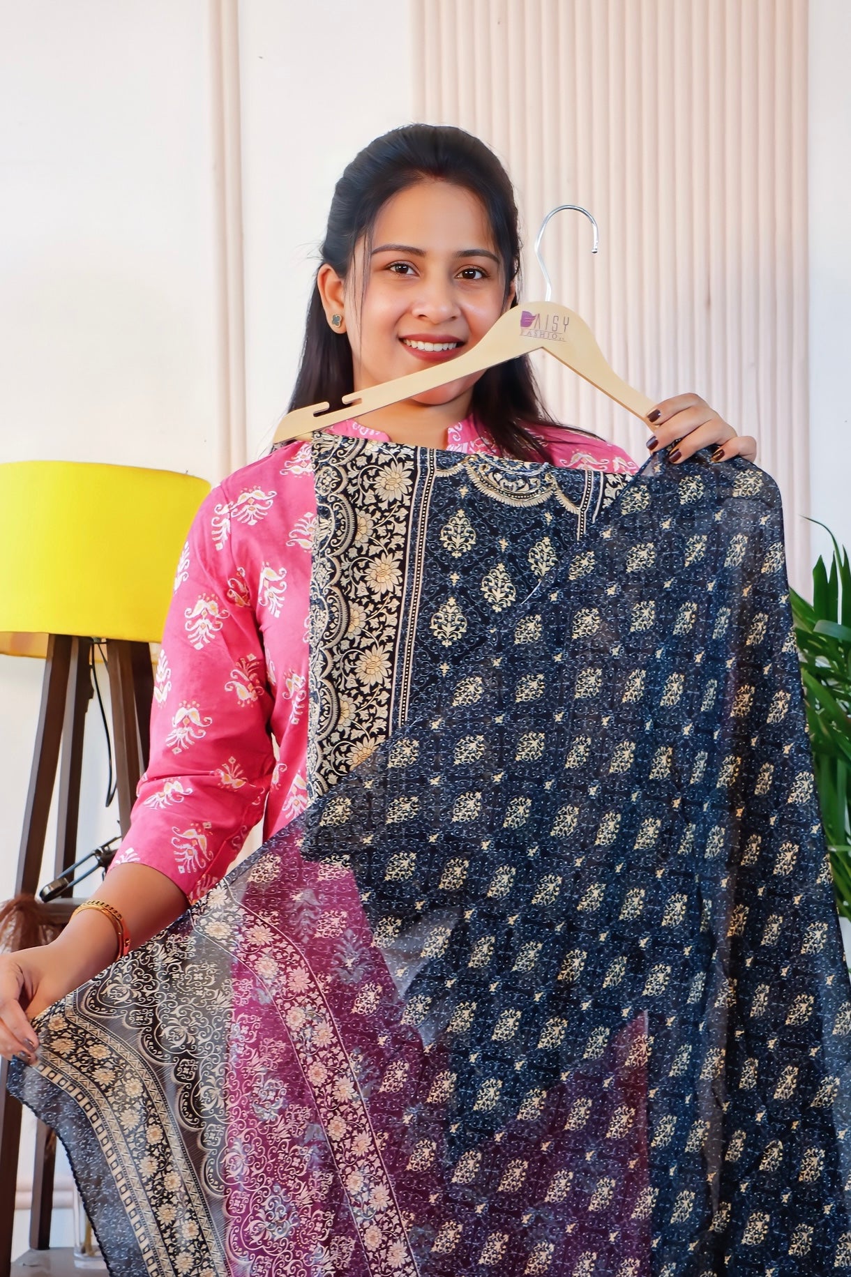 Black Crape Unstitched Suit Set