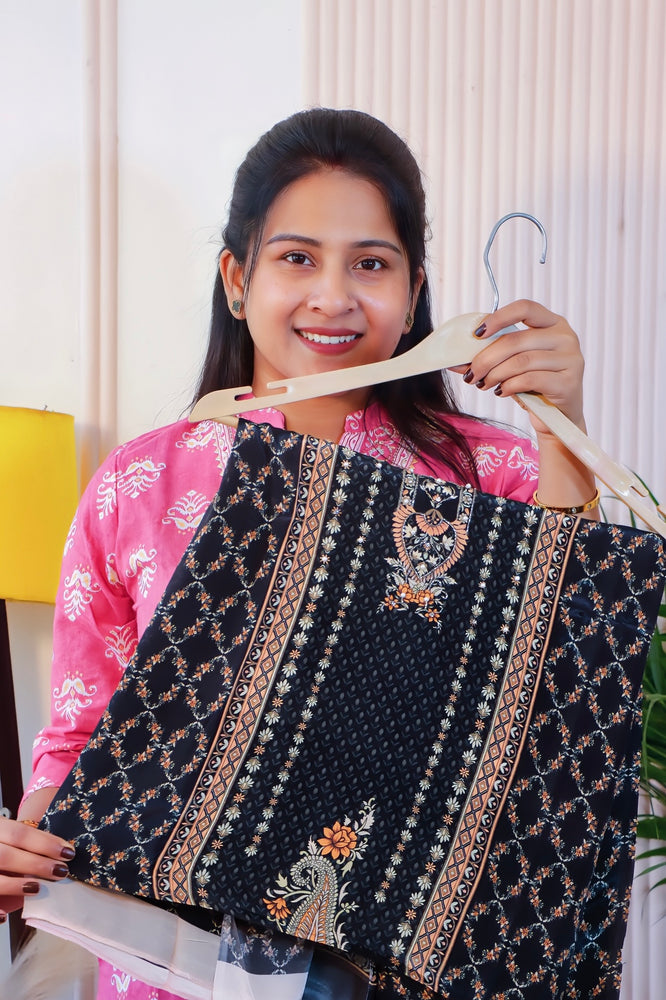 Black Unstitched Suit Set