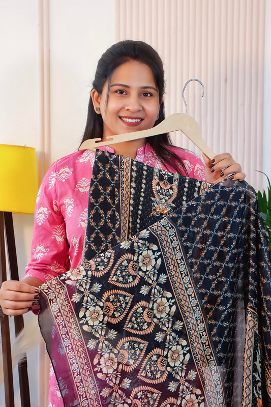 Black Unstitched Suit Set