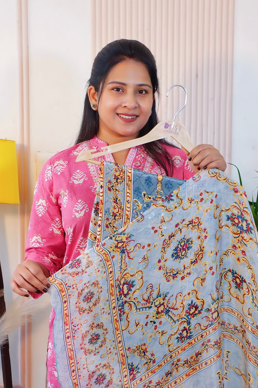 Blue Unstitched Suit Set