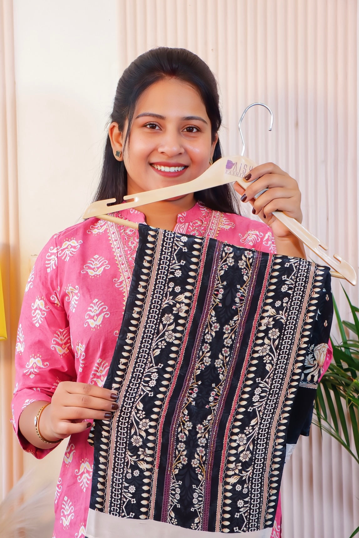 Black Crape Unstitched Suit Set