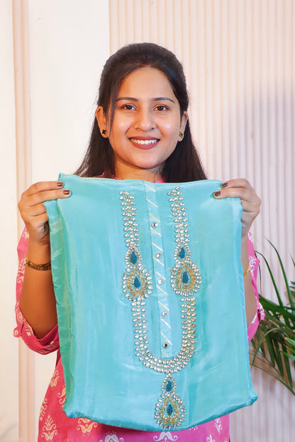 Unstitched Suit Set in Blue