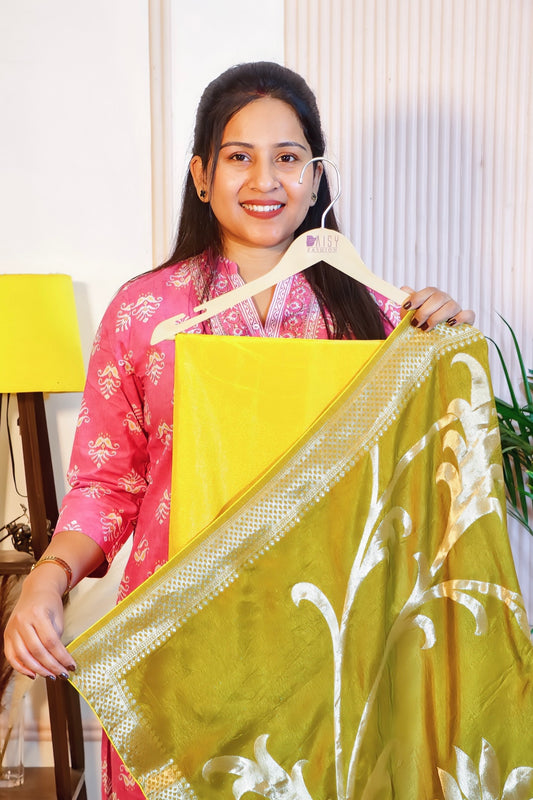 Unstitched Suit set in Mustard Yellow