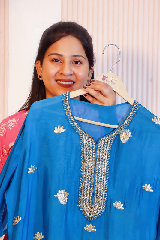 Semi-Stitched Chiffon Kurti with Palazzo