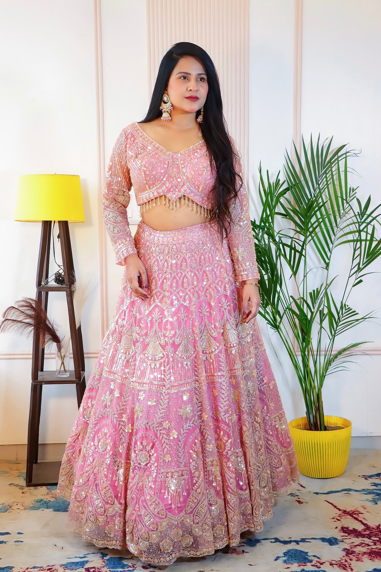 Dusky Pink Bridal Lehenga